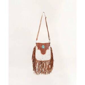 NEW LOYAL WEST women's painted desert tassle bag in brown